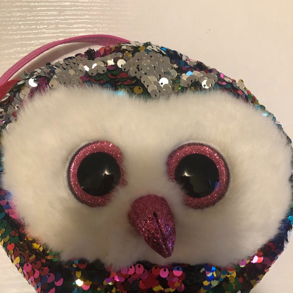 Kids Rainbow Sequin Owl Purse!